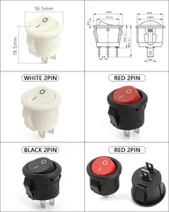 <span class=keywords><strong>250V</strong></span> 6A Rocker chuyển 16.5mm 23mm đường kính on/off Vòng bảng điều khiển gắn kết tự động hóa công nghiệp cao cơ khí cuộc sống - Product Image 2