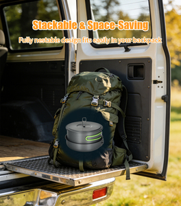 Set di 5 Pezzi in Alluminio per Cucina all'Aperto, Migliori Utensili da <span class=keywords><strong>Campeggio</strong></span> Antiaderenti per <span class=keywords><strong>Campeggio</strong></span> in <span class=keywords><strong>Montagna</strong></span> - Product Image 4