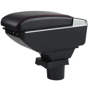 Japan Car Double layers Slide 7 USB design Black pu leather car armrest console box for Toyota Town Ace