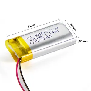 충전식 리튬 이온 배터리 배터리 3.7V 470mAh 전기 자동차 비디오 레지스트리 텔레메카닉 시스템 배터리 18650 팩