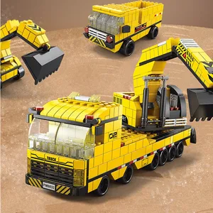 6in1 nouvelles machines d'excavation ingénierie véhicule <span class=keywords><strong>grue</strong></span> voiture camion manipulateur 1:36 ABS plastique jouet modèle blocs de construction ensembles 1000 - Product Image 2