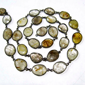 Natural Golden Rutilated Quartz Nugget Briolette Connector Uneven Free Shape <b>Chain</b> - Product Image 1