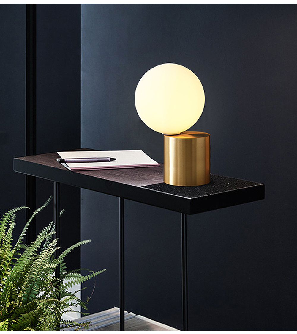 Living Room Glass Globe Table Desk Lamp With Led Light Bulb Antique Brass Glass Desk Lamp