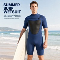 Combinaison de plongée courte en néoprène respirante et écologique avec fermeture éclair sur la poitrine pour homme, idéale pour le surf, le SUP et la natation au printemps