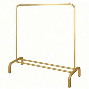 Metal Single Tier Clothing Rack with Bottom <b>Shelf</b> for <b>Hanging</b> Clothes in Living Room - Product Image 1