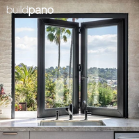 Ventanas Plegables de Aleación de Aluminio de Diseño Moderno, Resistentes a Huracanes y al Viento, para Cocina y Exteriores