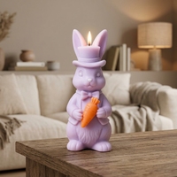 Bougie parfumée artisanale en cire de soja, lapin de Pâques, biologique, longue durée, respectueuse de l'environnement, pour Thanksgiving, Noël, fêtes