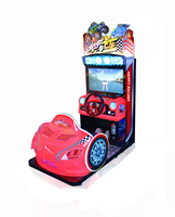 Machine de jeu vidéo d'arcade de course automobile pour enfants, simulateur de conduite Happy Racing en métal, à monnayeur, garantie 1 an pour parc d'attractions