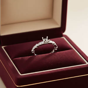 Anillo de compromiso de oro blanco macizo de 18 quilates con nudo de bambú de alta calidad y diamantes naturales auténticos para mujer, ideal como banda de boda. - Product Image 6