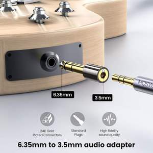 MOSWAG 6.35 MM Male to 3.5MM 3.5 MM Female Audio Aux Converter Adaptor <b>Adapter</b> Cable Cord - Product Image 5