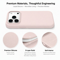 Coque de téléphone en silicone liquide pour iPhone 18 Pro Max 16 17 Pro, antichoc, anti-rayures, doublure en microfibre, protection intégrale