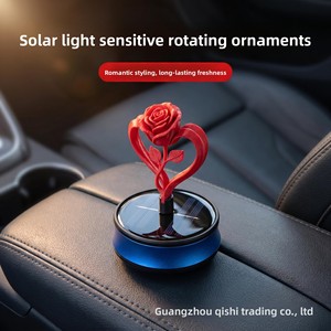 Diffuseur d'arômes de voiture en forme de rose à énergie solaire avec rotation automatique, décoration intérieure - Product Image 3