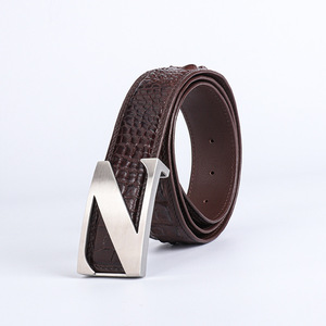 Cinturón de Cuero de Cocodrilo <span class=keywords><strong>Siamés</strong></span> Tailandés, Cinturón de Cuero Liso para Hombres de Mediana Edad y Jóvenes, Cinturón de Cuero Genuino - Product Image 5