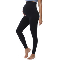 Leggings de Maternité Grande Taille avec Logo Personnalisé, Soutien Abdominal, Taille Haute Extensible, Effet Seconde Peau, Doux et Très Élastiques pour Femmes