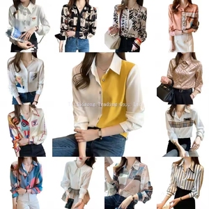 Phụ Nữ Của Lỏng Phù Hợp Giản Dị Áo Sơ Mi Hoa Và Sọc In Với Dài Tay Áo Hot Bán Cho Mùa Xuân Và Mùa Thu - Product Image 5