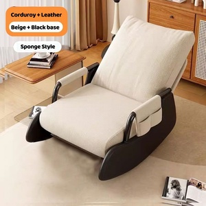 Có thể gập lại Rocking Chair có thể tháo rời có thể tháo rời có thể giặt Bìa nhỏ duy nhất Chaise longue cơ sở gỗ dormette ngồi có thể ngả - Product Image 2