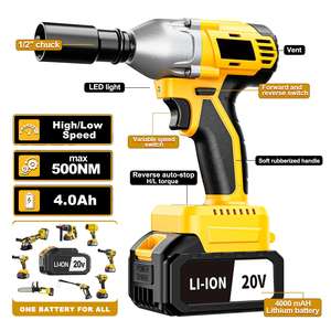 مفتاح ربط كهربائي عالي الجودة بدون فرش بقوة 1300 نيوتن متر وسرعة قصوى 2300 دورة في الدقيقة، سهل الشحن للاستخدام الصناعي والمنزلي - Product Image 6
