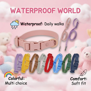 Laisse de promenade pour chien OEM/ODM durable à boucle à <span class=keywords><strong>d</strong></span>égagement rapide en PVC souple et imperméable, ensemble complet avec collier assorti - Product Image 1