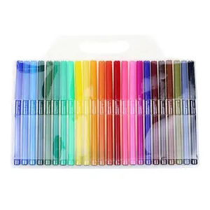 BECOL Wholesale Eco Friendly Children's 24 Colors Colorful Art Painting Markers Non Toxic Plastic Watercolor Pen Set for School