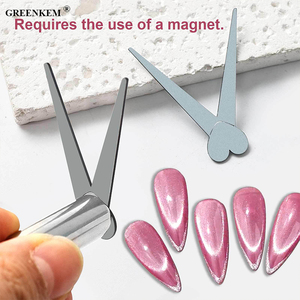 Outil magnétique professionnel pour salon de manucure, <span class=keywords><strong>plaque</strong></span> métallique magnétique œil de chat en forme de cœur, effet œil de chat français en V - Product Image 4