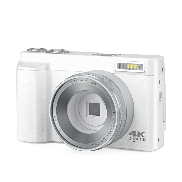 Beginner Friendly 4K Compact Digital Camera with 48MP UHD Autofocus 180 Flip Screen 16X Zoom HD Point Shoot for YouTube Vlogs