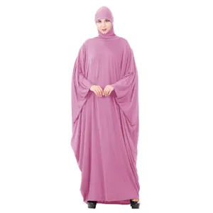 Hot Sales Elegant Multicolored Long Sleeves Fabric Ramadan Abaya Casual Islamic Robe Burka Gown For Muslim Women Prayer Dress