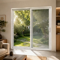Porte coulissante moderne en PVC, fabrication directe Foshan, couleur et taille personnalisées, double vitrage trempé, forte résistance au vent, certifiée CE