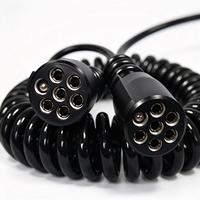 Câble d'alimentation spiralé TPU de type S ISO 3731 24V 7P pour remorque, longueur optionnelle, pour connecter le camion à l'alimentation électrique