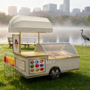 Carrito de Comida Móvil para Venta de Helados, Remolcable, Resistente a la Corrosión, Metálico, de 4 Ruedas, Personalizable, Amplia Selección, Multifuncional, para Exteriores - Product Image 6