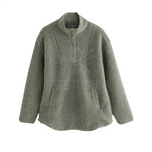 Sudadera de Mujer con Cuello Alto, Tejido de Sherpa, Transpirable, Estilo Urbano, con Logotipo Frontal en Tela Afelpada y Mangas Largas - Product Image 2