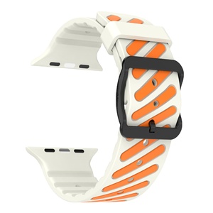 Bracelet de montre Upro Sports respirant bicolore en twill avec silicone creux pour Apple Watch Ultra 3 2 49 mm - Product Image 3