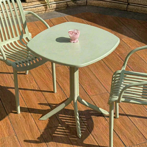 Modern Outdoor <b>Table</b> <b>Plastic</b> Square Design Durable <b>Garden</b> Patio Furniture USA DDP Price - Product Image 1