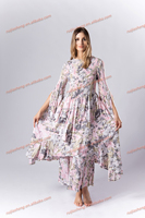 2025 nouveau Miyake modeste robe de soirée femmes élégant imprimé fleuri Abaya haute qualité longue robe musulmane islamique formelle à la mode