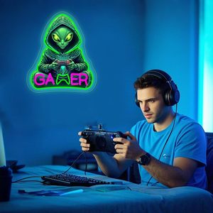 Enseigne au néon de console de jeu Extraterrestrials pour la décoration de la salle de jeu, décoration de la salle de jeu, néons personnalisés - Product Image 3