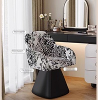 Chaise de maquillage moderne pivotante à 360 degrés, chaise rembourrée moderne avec accoudoirs pour chambre à coucher