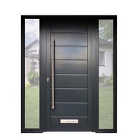 Portes à panneaux 36 pouces, porte froide Villa Bamboo avec panneaux latéraux, portes turques, sécurité en acier, entrée en verre, design graphique italien, porte battante