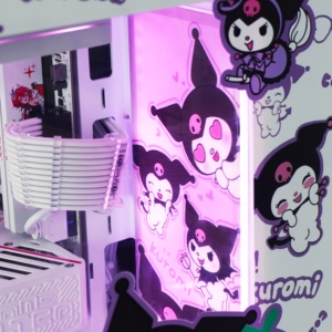 Boîtier de jeu Micro ATX sur le thème de Kuromi - Tour moyenne en alliage d'aluminium avec fenêtre latérale, compatible avec Mini-ITX/Ordinateur de bureau - Product Image 6