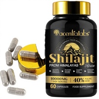 Kapsul Shilajit Suplemen Makanan 40% Gliserin Vitamin C 85+ Mineral Mikro Pendukung Energi & Imunitas 60 Kapsul Dewasa Organik