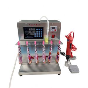 New Electric 500BPH Semi-Automatic Liquid Filling <b>Machine</b> 100ml 300ml 500ml Spout Pouch Doypack <b>Oil</b> Beverage - Product Image 3