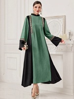 Nouvelle arrivée 2025, abaya ouverte en coton décontractée à imprimé géométrique, kaftan musulman pour femmes, robe maxi modeste pour le Ramadan