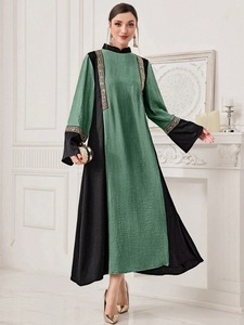 Nouvelle arrivée 2025, abaya ouverte en coton décontractée à imprimé géométrique, kaftan musulman pour femmes, robe maxi modeste pour le Ramadan - Product Image 4