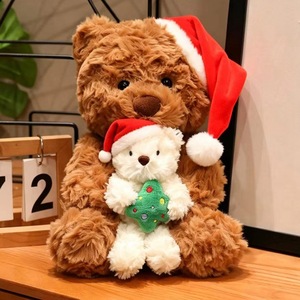Peluche personnalisée mère et bébé, ours en peluche, jouet en peluche de Noël, jouet doux et apaisant pour filles, <span class=keywords><strong>cadeau</strong></span> d'anniversaire - Product Image 5