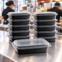 Emballage alimentaire en gros pour repas à emporter, boîte en plastique PP avec couvercle, 24 oz, 32 oz, 38 oz, pour la restauration rapide, les services rapides, les restaurants