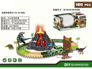 Dinosauri treno giocattoli, 216 pz dinosauro corsa auto parco pista con 7 dinosauri Jurassic dinosauro mondo, molteplici tracce di cambiamento - Product Image 6