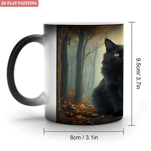 Taza Mágica Personalizada de 11 oz, Cerámica Negra Esmerilada, Sensible al Calor, Cambia de Color - Product Image 1