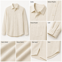 Kemeja Formal Pria Lengan Panjang 100% Linen Label Pribadi OEM Polos Custom Logo Grosir Partai Besar