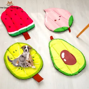 YOELLEN RTS 도매 뜨거운 판매 여름 다채로운 냉각 귀여운 과일 인쇄 디자인 애완 동물 매트 액세서리 고양이 개 다른 애완 동물 침대