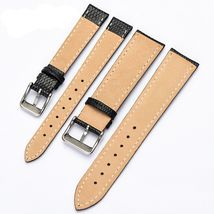 Mode En Cuir Véritable Bande de Montre Motif Lézard Bracelet à Dégagement Rapide De Luxe En Cuir Bracelet de Montre