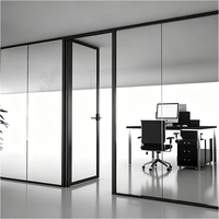 Cloison de séparation de bureau moderne en verre encadrée d'aluminium de 45 mm d'épaisseur, absorption acoustique très efficace, durable, pour écoles