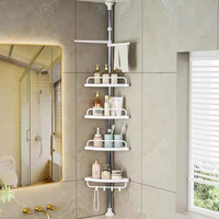 Étagère d'angle télescopique pour salle de bain, organiseur de rangement pour baignoire et douche